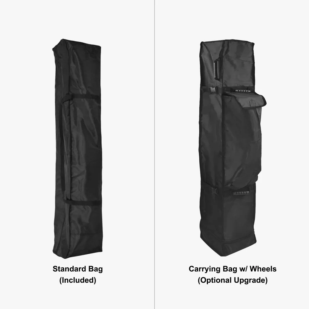 Brand Booth — Tent + Flag + Table + Banner — Standard bag included / wheeled bag upgrade