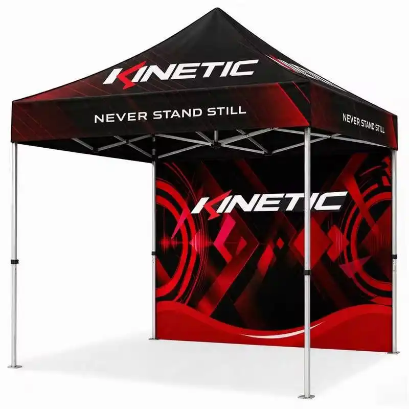 Gold 10 Tent Package #2 — 10ft x 10ft custom pop up canopy tent with printed roof and full color back wall